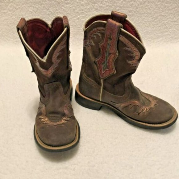 Ariat Shoes Ariat Fat Baby Boots Sz 6 B Brown Suede Brass Leather